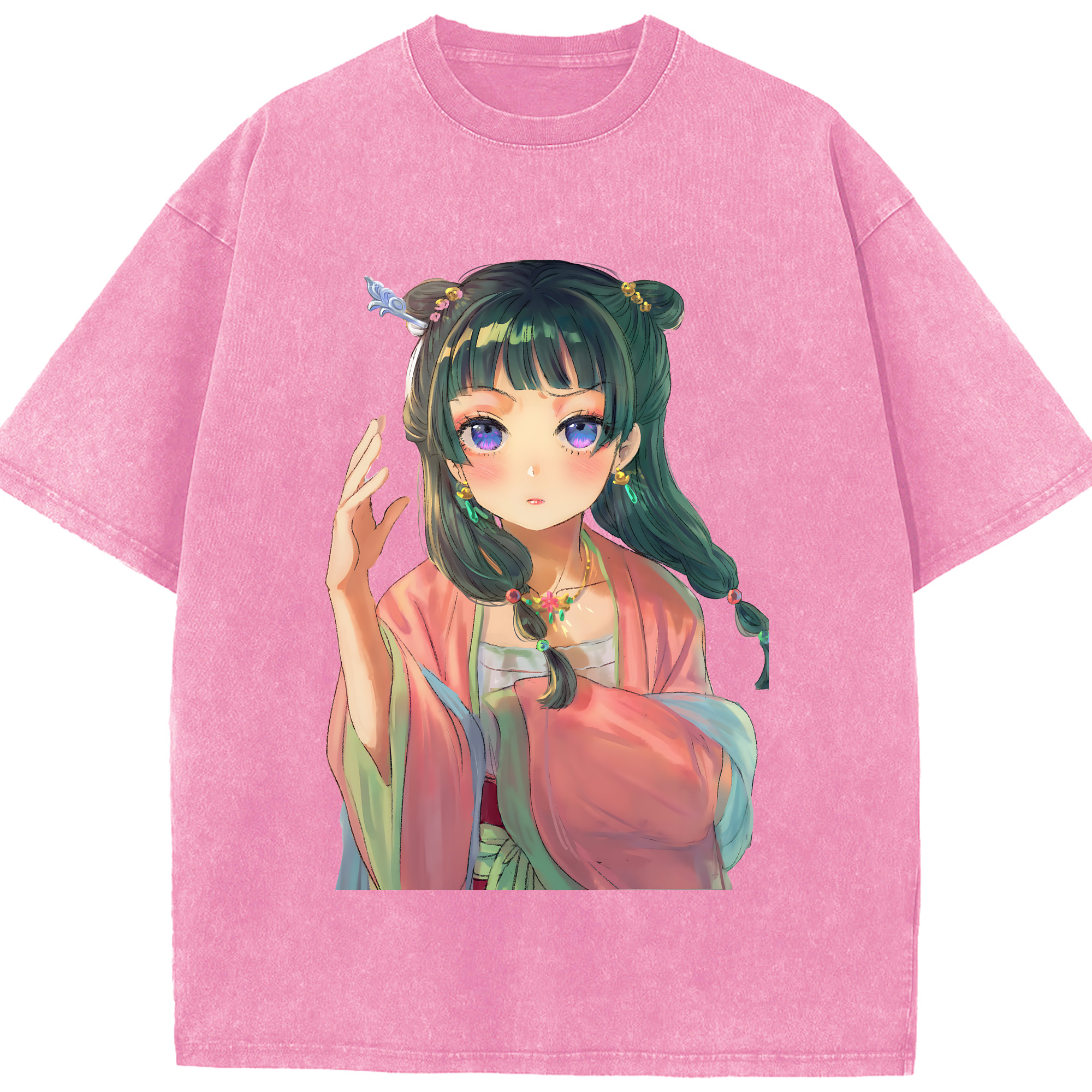 （画像用） 薬屋のひとりごと The Apothecary Diaries 綿100% ヴィンテージ風 半袖Tシャツ（フロントプリント）